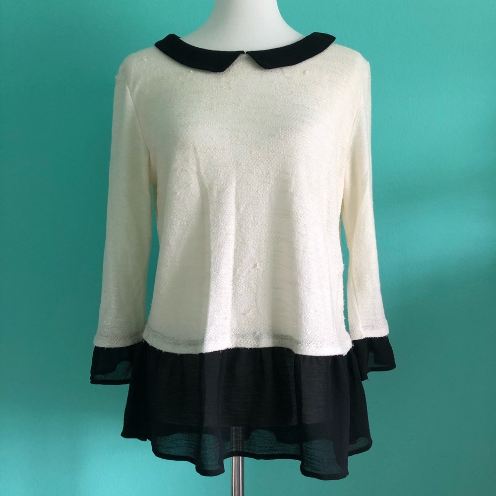 French style Peter Pan collar top